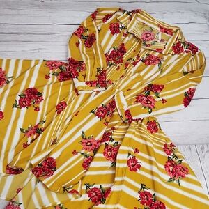Live 4 Truth Yellow Striped Floral Button-Up